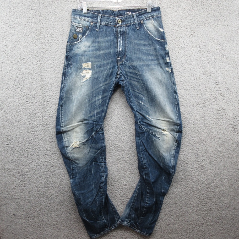 G-Star Distressed Blue Bootcut Jeans